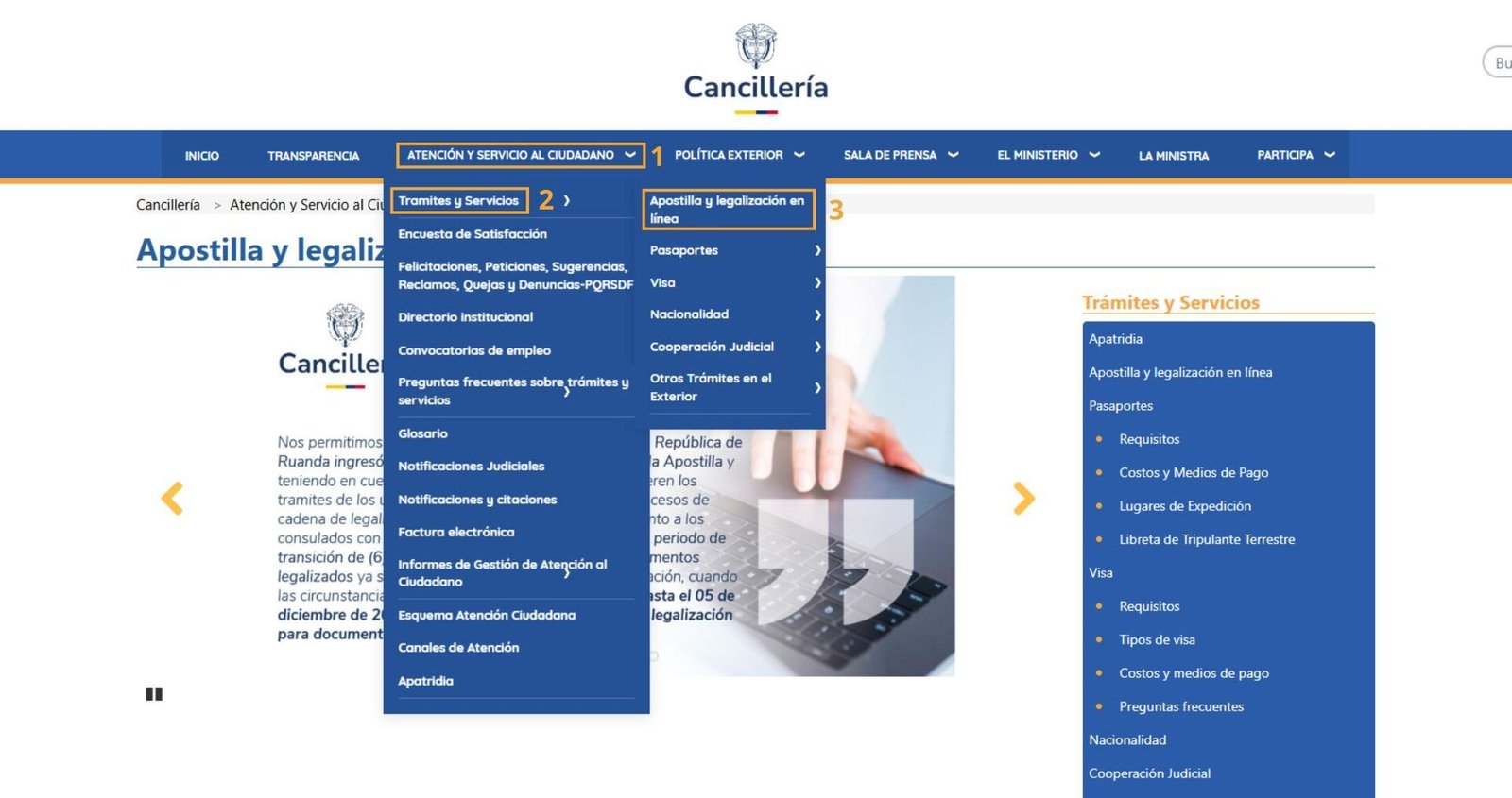 paso a paso de como solicitar una apostilla en Colombia